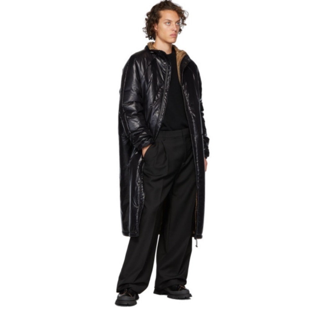 KASSL EDITIONS  Black Nylon Below The Knee Puffer Coat